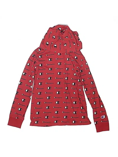 Pre-owned Champion Kids' Zip Up Hoodie In Red