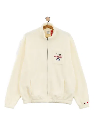 Champion Zip-up Sweater In White