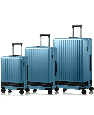 Champs 3-piece Fresh Ii Hardside Luggage Set In Blue