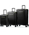 Champs 3-piece Luxe Ii Collection Hardside Luggage Set In Black