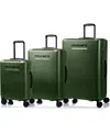 Champs 3-piece Luxe Ii Collection Hardside Luggage Set In Green
