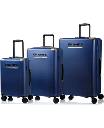 Champs 3-piece Luxe Ii Collection Hardside Luggage Set In Navy