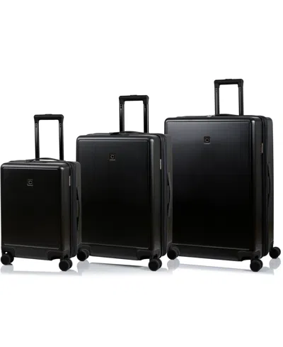 Champs 3-piece Vintage Muse Collection Hardside Luggage Set In Black