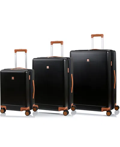 Champs 3-piece Vintage Muse Collection Hardside Luggage Set In Blacktan