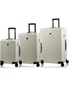 Champs 3-piece Vintage Muse Collection Hardside Luggage Set In Ivoryblack
