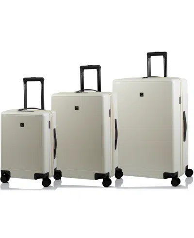 Champs 3-piece Vintage Muse Collection Hardside Luggage Set In Ivoryblack