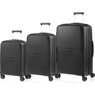 Champs Aura 3-piece Hardside Luggage Set In Black