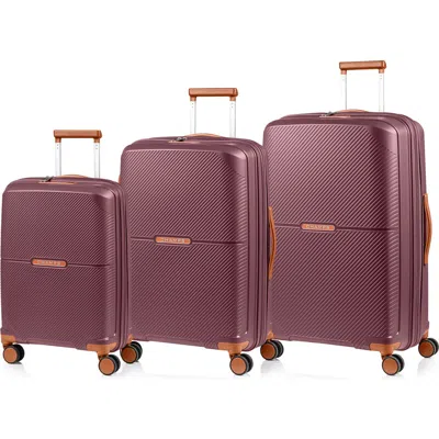 Champs Aura 3-piece Hardside Luggage Set In Burgundy