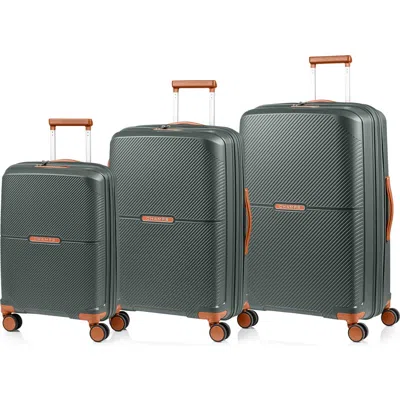Champs Aura 3-piece Hardside Luggage Set In Green