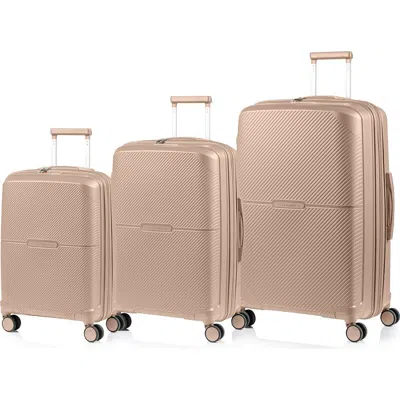 Champs Aura 3-piece Hardside Luggage Set In Sand