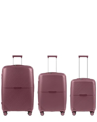 Champs Aura Expandable 3pc Trolley Set In Red