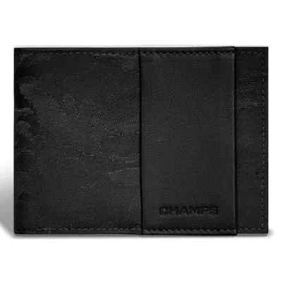 Champs Camo / Leather Center Wing Wallet In Black