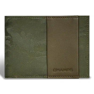 Champs Camo / Leather Center Wing Wallet In Green
