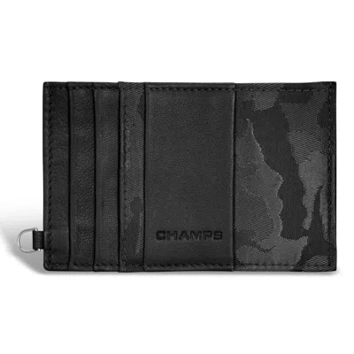 Champs Camo / Leather Slim Cardholder In Black