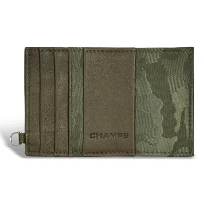 Champs Camo / Leather Slim Cardholder In Green
