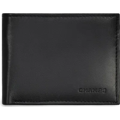 Champs Classic Id Flap Leather Bifold Wallet In Black