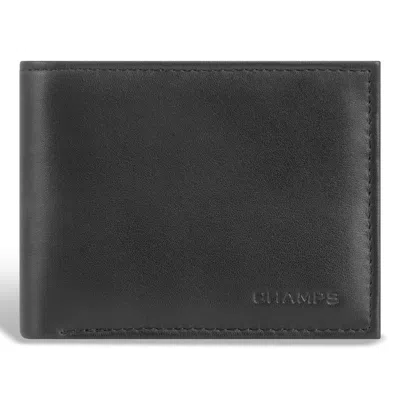 Champs Classic / Leather Multi-wing Card Wallet In Black