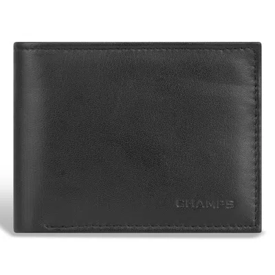 Champs Classic / Leather Multi-wing Id Wallet In Black