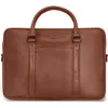 Champs Compact Leather Slim Briefcase In Brown
