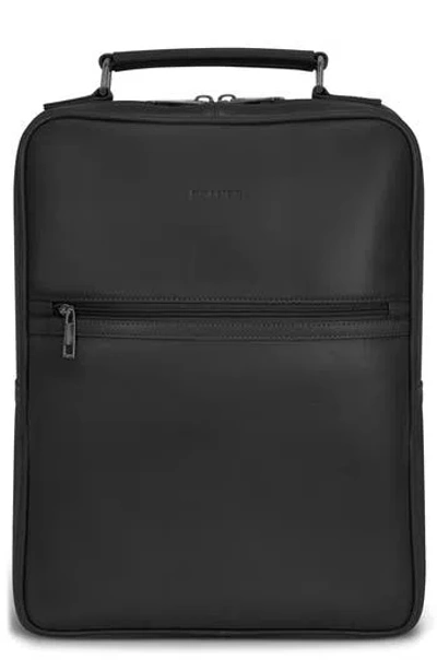 Champs Compact Leather Travel Backpack In Black
