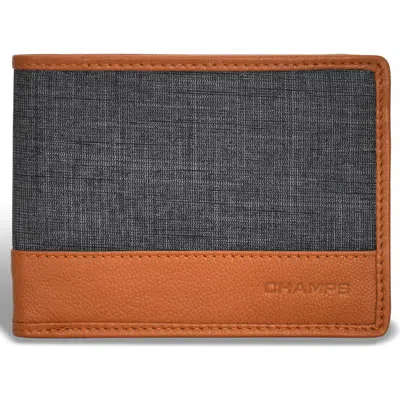 Champs Denim Bifold Wallet In Tan/ Black