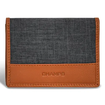 Champs Denim / Leather Cardholder In Black