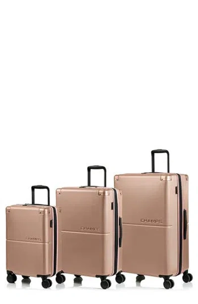 Champs Earth 3-piece Wheeled Luggage Set In Champagne