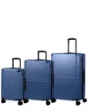Champs Earth 3pc Expandable Luggage Set In Blue