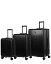 Champs Element 3pc Expandable Luggage Set In Black