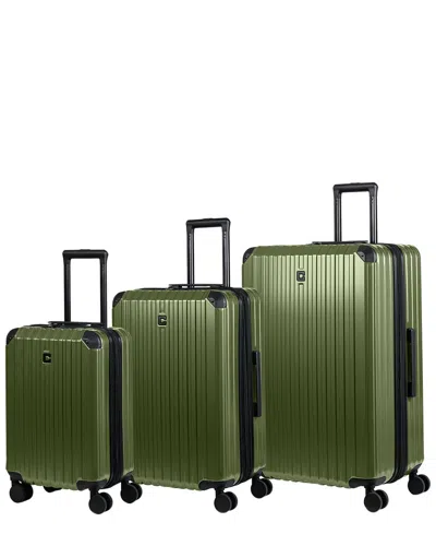 Champs Element 3pc Expandable Luggage Set In Green
