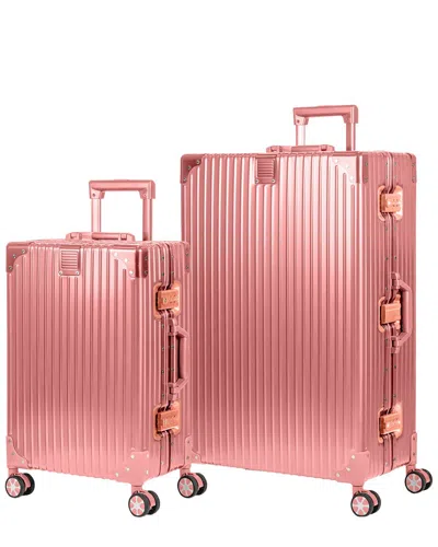 Champs Elite Aluminum 2pc Luggage Set In Gold