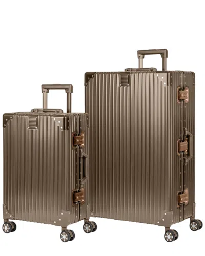 Champs Elite Aluminum 2pc Luggage Set In Gold
