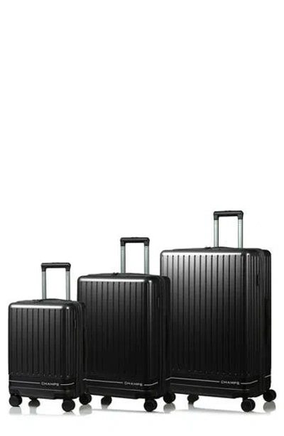 Champs Fresh Ii 3-piece Wheeled Luggage Set In Black