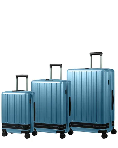 Champs Fresh Ii 3pc Expandable Luggage Set In Blue