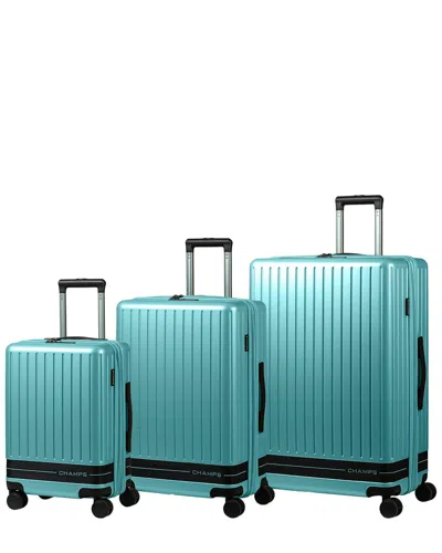 Champs Fresh Ii 3pc Expandable Luggage Set In Green