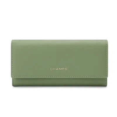 Champs Iconic / Expandable Trifold Wallet In Green