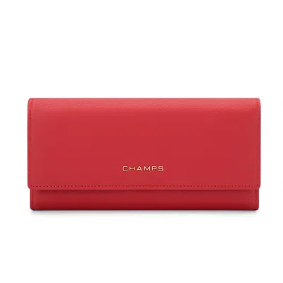 Champs Iconic / Expandable Trifold Wallet In Red
