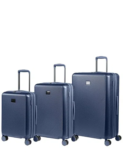 Champs Iconic Ii 3pc Expandable Luggage Set In Blue