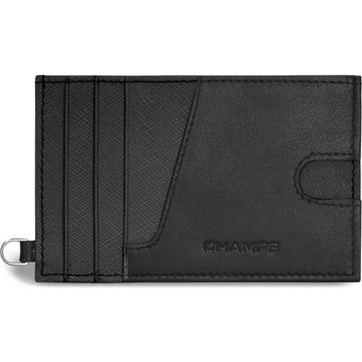 Champs Iconic Leather Card Case In Black