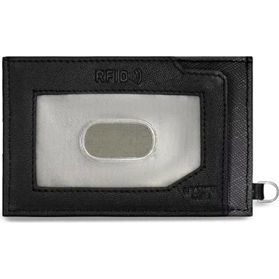 Champs Iconic Leather Card Case In Black/black