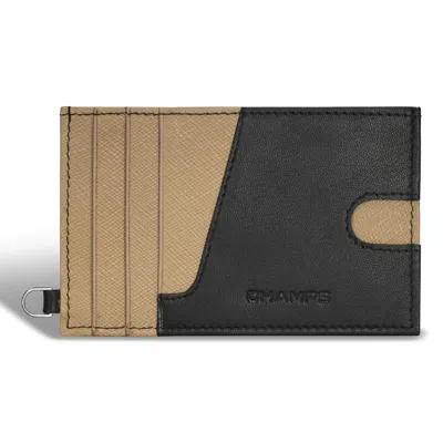 Champs Iconic / Leather Slim Cardholder In Beige