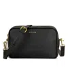 CHAMPS LEATHER DOUBLE-ZIP SHOULDER BAG