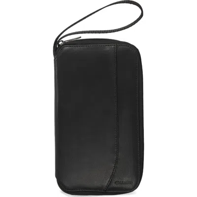 Champs Leather Passport Case In Black