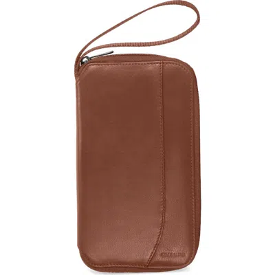 Champs Leather Passport Case In Brown
