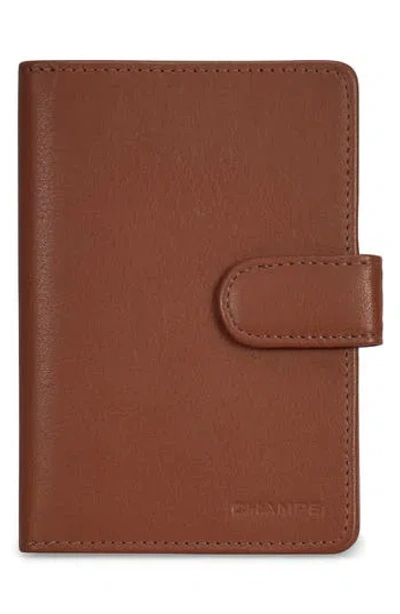 Champs Leather Passport Case In Brown