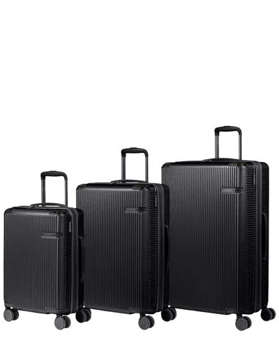 Champs Legacy 3pc Expandable Luggage Set In Black