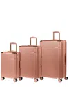 Champs Legacy 3pc Expandable Luggage Set In Gold