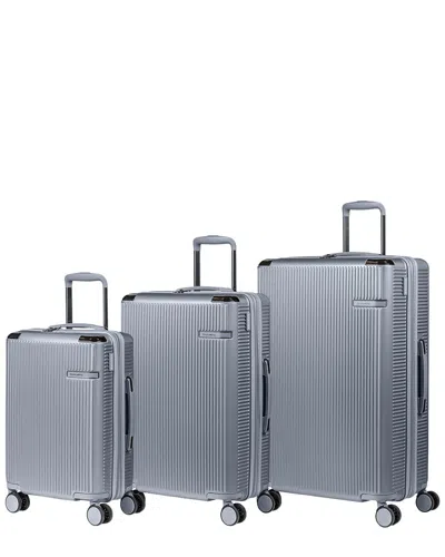 Champs Legacy 3pc Expandable Luggage Set In Silver