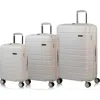 Champs Linen 3-piece Hardside Luggage Set