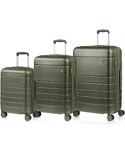 Champs Linen Ii 3-pc. Hardside Expandable Luggage Set In Green